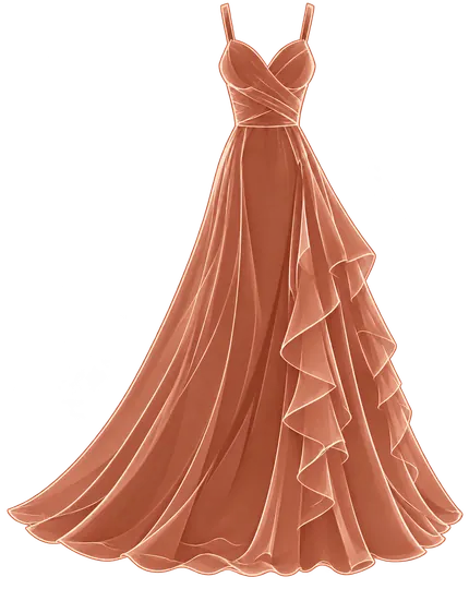 Ilustración de vestido elegante para damas